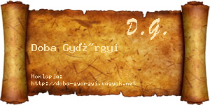 Doba Györgyi névjegykártya